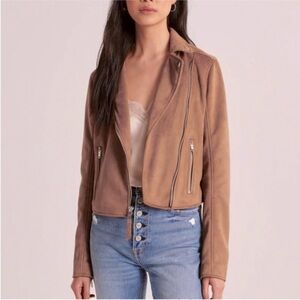 A&F vegan suede fitted jacket
